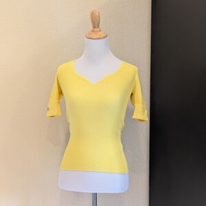 Karen Millen Rib Knit Military Button Square Neck Top — XS — NWT